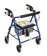 Featherlight Demi 4 Wheel Walker W/loop Hand Brakes Blue W1660b